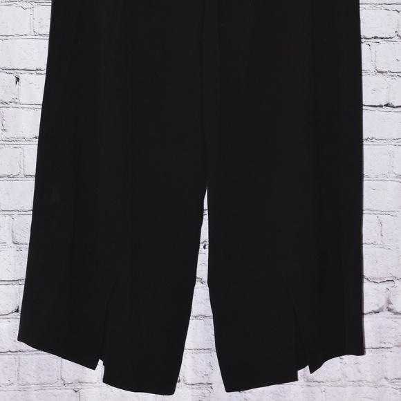 Eileen Fisher Black Silk Georgette Crepe Wide Leg Palazzo Pants Size Large NEW!! - Picture 5 of 7
